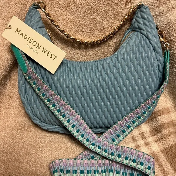 Madison West blue quilted bag. - Picture 2 of 6